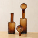 Axyaa Clear Glass Vase with Lid - Home Decor & Aromatherapy Bottle