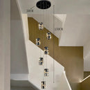 Axyaa Modern Spiral Staircase Pendant Light Crystal Restaurant Creative Minimalist