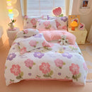 Axyaa Cartoon Style Fluffy Coral Fleece Duvet Cover - Queen/King Size