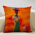 Axyaa African Oil Painting Sofa Pillow Case - Unique Living Room Decor
