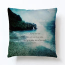Axyaa Beach Alphabet Linen Pillowcase for Summer Home Decor