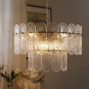 Axyaa Retro Glass Chandelier: European Luxury Lighting for Living, Bedroom, Dining Room