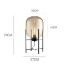 Axyaa Smoke Gray Glass Floor Lamp Industrial Style Nordic Creative Personality