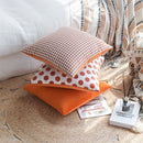 Axyaa Orange Houndstooth Sofa Cushion Cover - Ultra Soft Nordic Style Throw Pillow Cover