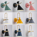 Axyaa Macaron Horn Iron Wall Light Retro Wall Sconce for Living Room