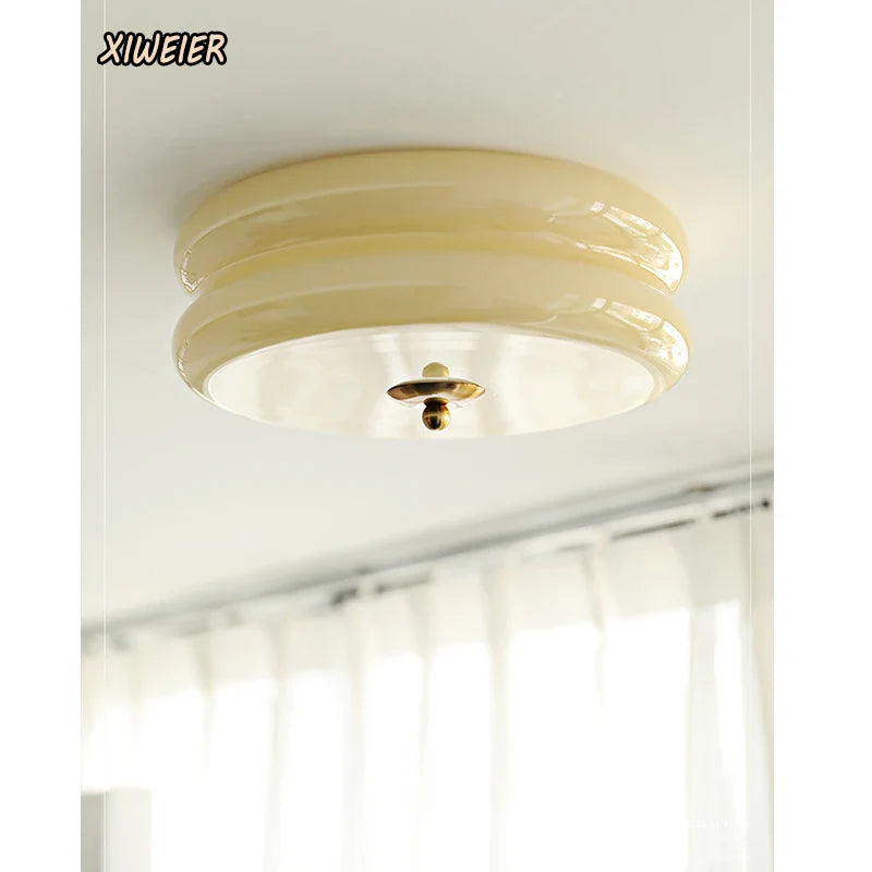 Axyaa Bauhaus Glass Ceiling Lamp, Medieval Cream Style for Living, Dining & Bedroom