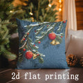 Axyaa Deer & Tree Print Pillow Cover for Sofa, Bedroom, Car - Christmas Decor