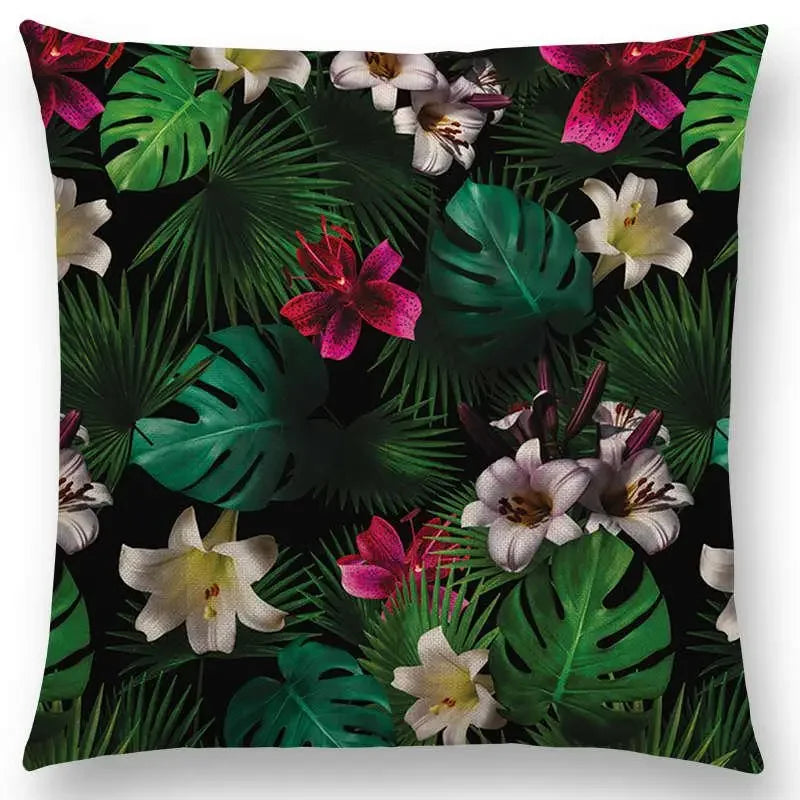 Axyaa Tropical Jungle Garden Throw Pillow Covers