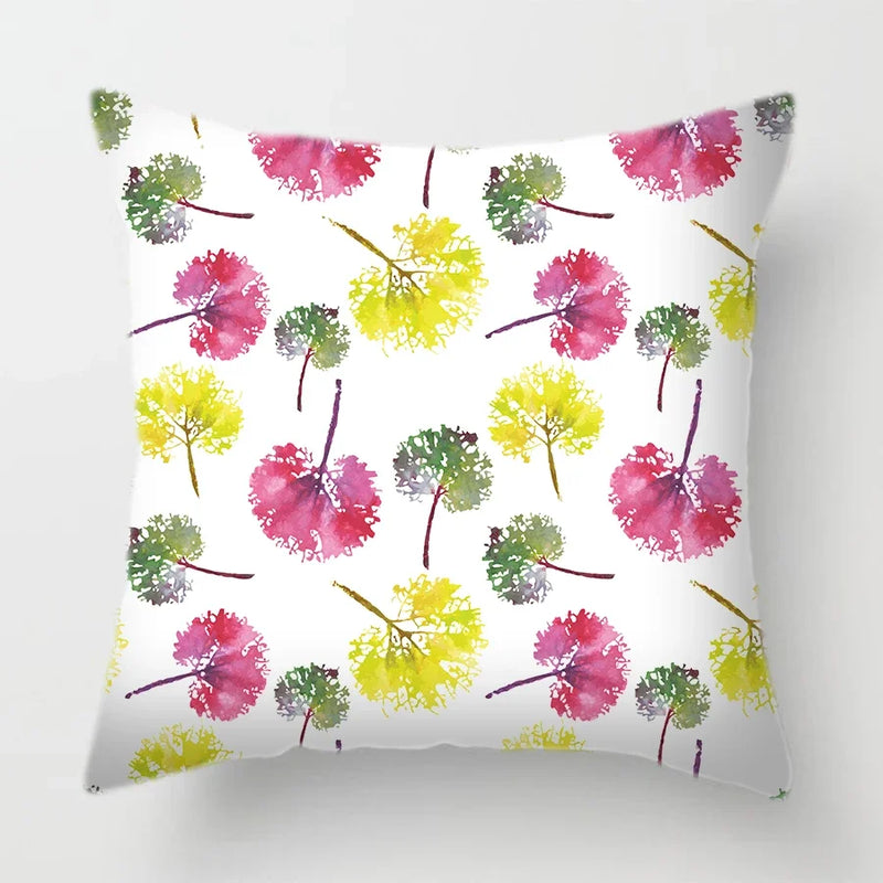 Tropical Plants Parrot Feather Cushion Cover for Sofa by Axyaa