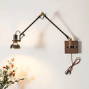 Axyaa Industrial Style Copper Wall Lamp with 360° Adjustable Arm for Bedroom and Restaurant