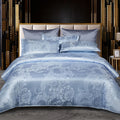 Axyaa Luxury Jacquard Bedding Set - European Style Satin Duvet Cover for Double Bed