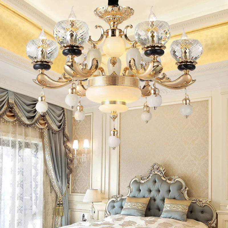 Axyaa European Crystal Chandelier for Living Room, Bedroom, Dining Room