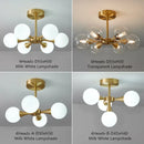 Axyaa LED Copper Glass Ball Ceiling Chandeliers for Modern Home Indoor Lighting