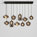 Axyaa Grey Glass Pendant Light for Dining and Bar, Industrial Chandelier