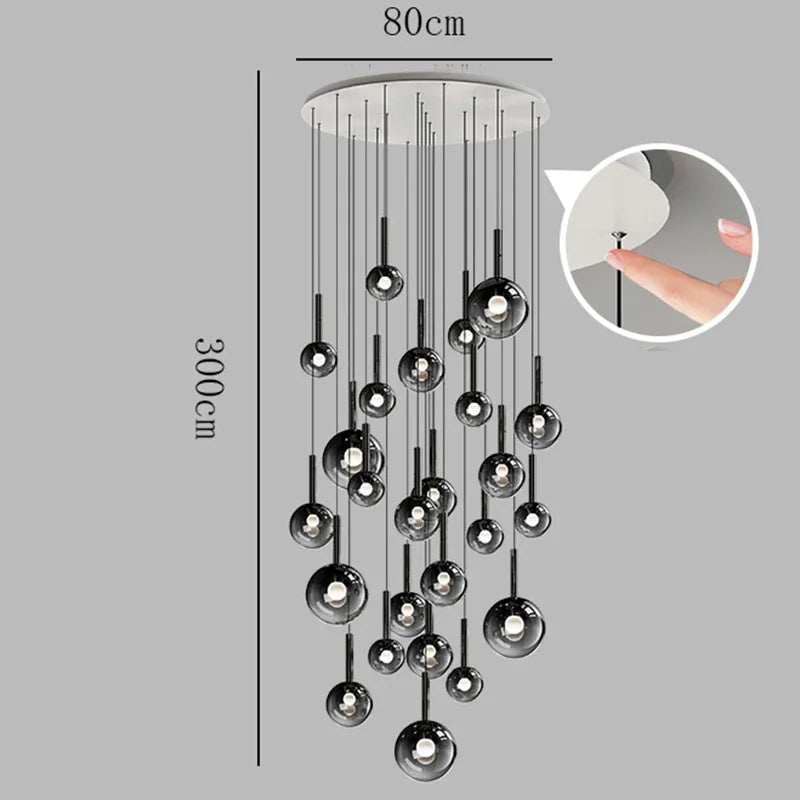 Axyaa Nordic Spherical Pendant Chandelier for Indoor Lighting in Dining Room