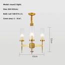 Axyaa Gold Metal Glass Pendant Light with LED, Chain Hanging Lamp for Modern Living Room
