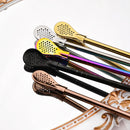 Axyaa Stainless Steel Drinking Straws Spoon Set for Cocktails & Tea - 8Pcs