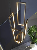 Axyaa Modern LED Stair Chandelier: Nordic Luxury Geometry Villa Pendant Lamps