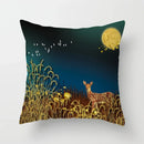 Axyaa Black Gold Elk Tree Bird Butterfly Printed Pillowcase for Living Room Home