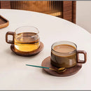 Axyaa Camellia Glass Coffee Cup Set