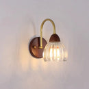 Axyaa Copper Glass LED Wall Lamp Modern Sconce for Livingroom Bedroom Home Lighting