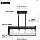 Axyaa Retro Industrial Chandelier: Black Wrought Iron Lighting for Dining & Living Room