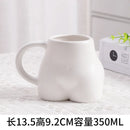 Axyaa Ceramic Creativity Butt Coffee Mugs 350ml Heat Resistant Porcelain Travel Cup