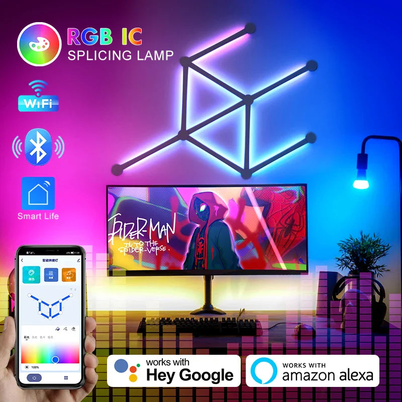 Axyaa Smart RGB Light Bar LED Music Sync Wall Lamp for TV Room, Game Night Light