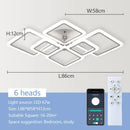 Axyaa Square LED Ceiling Chandelier with Remote Control App - Modern Interior Bedroom Lamps