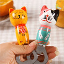 Axya Creative Balinese Cat Wood Beer Bottle Opener Refrigerator Magnet