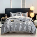 Axyaa High-Count Silky AB Jacquard European Four-Piece Bed Sheet