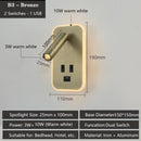 Axyaa LED Wall Sconce Reading Light with USB Ports & Adjustable Spotlight