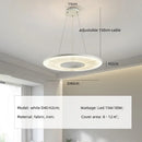 Axyaa Modern White Fabric Pendant Chandelier with LED Lights