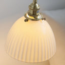Axyaa Ceramic Round LED Wall Lamp Pull Chain Switch Bedroom Reading Light
