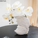 Axyaa Butterfly Ceramic Vase White Floral Arrangement Artistic Flower Decor