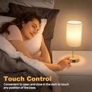 Axyaa Touch Table Lamp with USB Ports, Rechargeable Bedside Light for Home Office