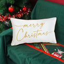 Axyaa Christmas Embroidered Pillow Covers 30x50cm Gold Decor Winter Holiday Cushion Cases