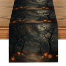 Axyaa Halloween Pumpkin Forest Moon Table Runner