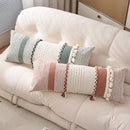 Axyaa Vintage Stripe Lumbar Cushion Cover with Tassels