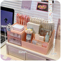 Axyaa Cute Nine-Grid Desk Organizer for Girls - Student Stationery Holder Storage Box