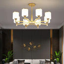 Axya Glass Chandelier LED Hanging Light for Living Room Decor