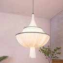 Axyaa Nordic LED Fabric Chandelier Vintage White Cloth Chandelier