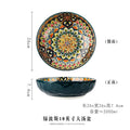 Axyaa 10-Inch Ceramic Bohemian Soup Bowl for Household Dining and Serving