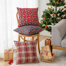 Axyaa Snowflake Red Pillowcase Cojines, Romantic Retro Design for Sofa, 30x50/45x45/50x50cm