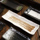 Axyaa Ceramic Sushi Sashimi Plate Set - Hotel Quality Saury Long Square