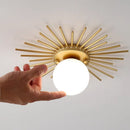 Axyaa Sunflower LED Ceiling Light: Modern Glass Design for Bedroom, Hallway, Living Room