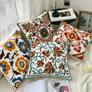 Axyaa Ethnic Floral Embroidered Pillowcase - Cotton Throw Cushion Cover