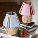 Axyaa Hand Woven Colorful Floor Lamp, Rattan Weave, Ancient Style, Light Source Included