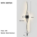 Axyaa LED Wall Lights: Bedroom TV Background Bedside Sconce, Black/White, AC85-265V