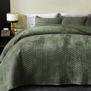 Axyaa Velvet Quilt Bedding Set King Size Luxurious Lightweight Comforter Coverlet